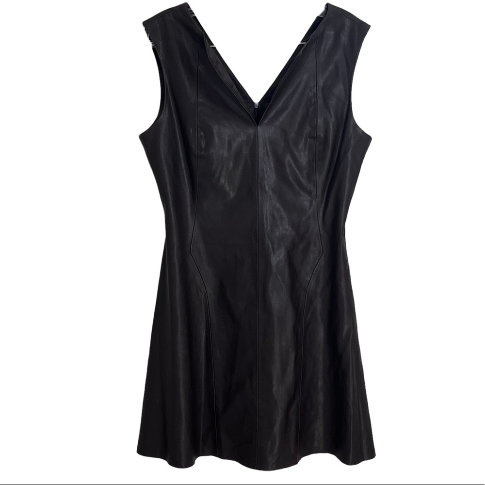 ZARA Chocolate Brown Faux Leather Dress - L